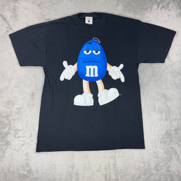 Vintage M&Ms Double Sided Tee Blue Character Graphic Streetwear Skater Grunge M - Picture 3 of 8